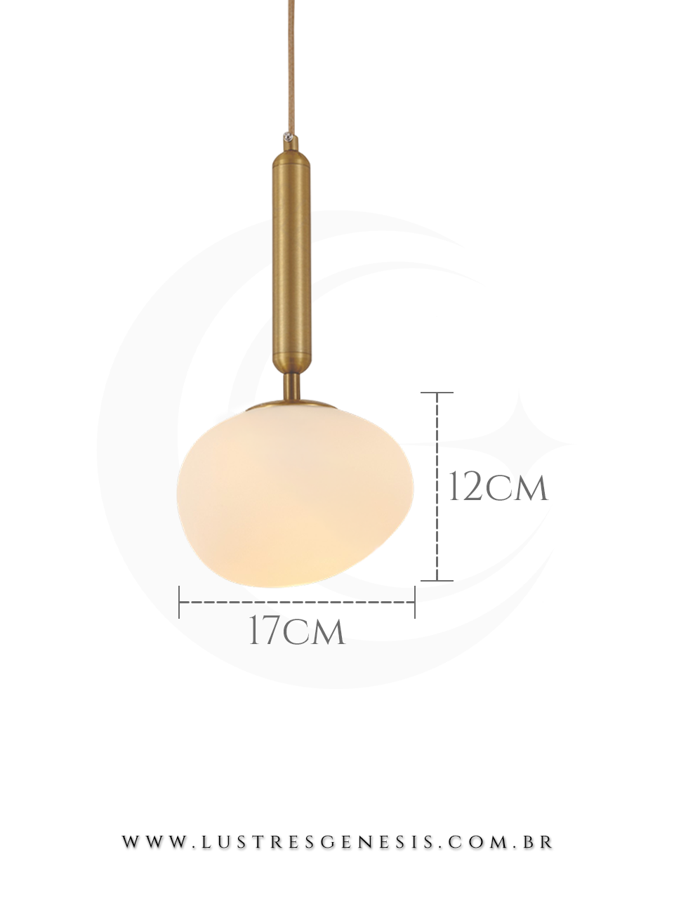 Pendente Metal Bronze e Vidro Branco DCD04029, DCD04030 e DCD04031 Cabeceira de Cama, Lavabo, Balcao de cozinha, Banheiro